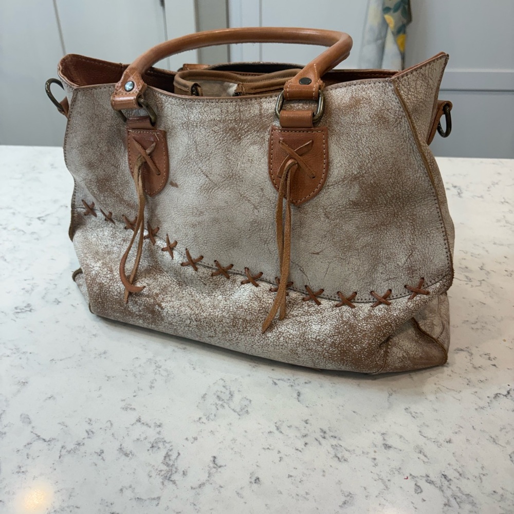 Bed Stu Brown and Cream Satchel